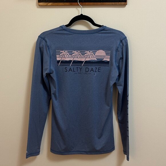 New with Tags - Salt Life Long Sleeve Light Blue UV 30 Shirt - Picture 2 of 5